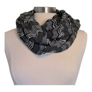 Missoni Wool Blend Infinity Scarf Black Gray